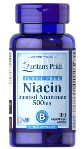Puritan's Pride Niacin Flush Free 500 mg 100 капсул