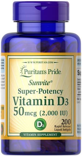 Puritan's Pride Vitamin D3 2000 IU 200 рідких капсул