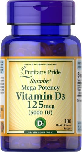 Puritan's Pride Vitamin D3 5000 IU 100 рідких капсул