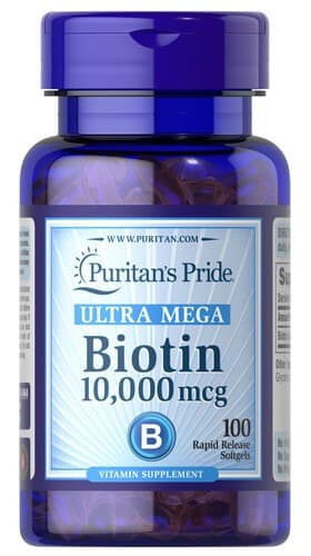 Puritan's Pride Biotin 10,000 mcg 100 рідких капсул