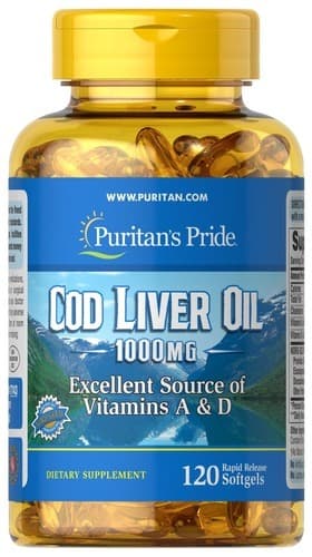 Puritan's Pride Cod Liver Oil 1000 mg 120 рідких капсул