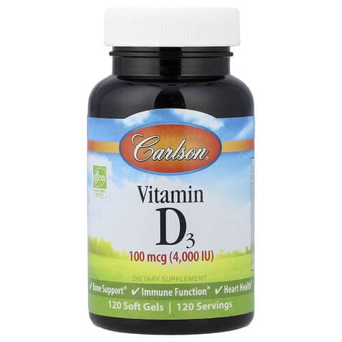 Carlson Vitamin D3 100 mcg (4,000 IU) 120 рідких капсул