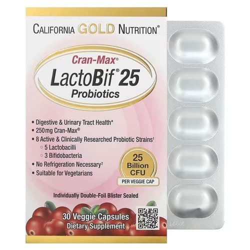 CGN CranMax LactoBif Probiotics 25 Billion CFU 30 Capsules