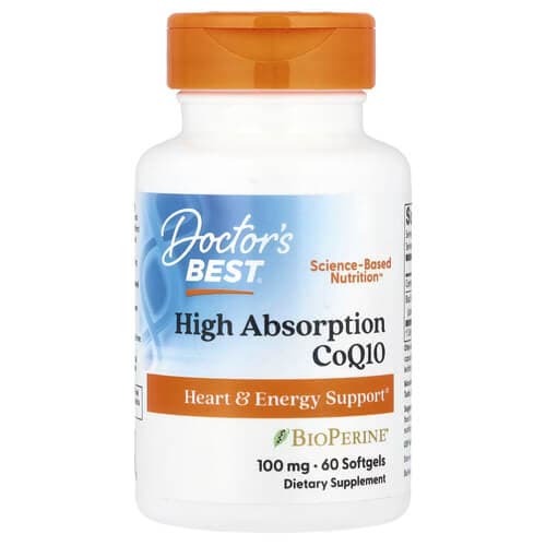 Doctor's Best High Absorption CoQ10 with BioPerine 100 mg 60 Softgels