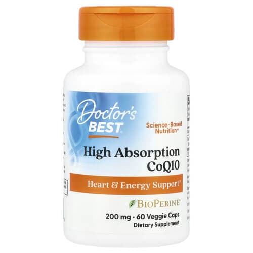 Doctor's Best High Absorption CoQ10 with BioPerine 200 mg 60 Veggie Caps