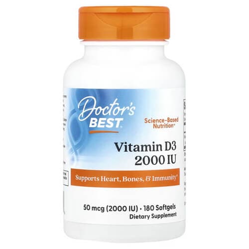 Doctor's Best Vitamin D3 50 mcg 2000 IU 180 Softgels
