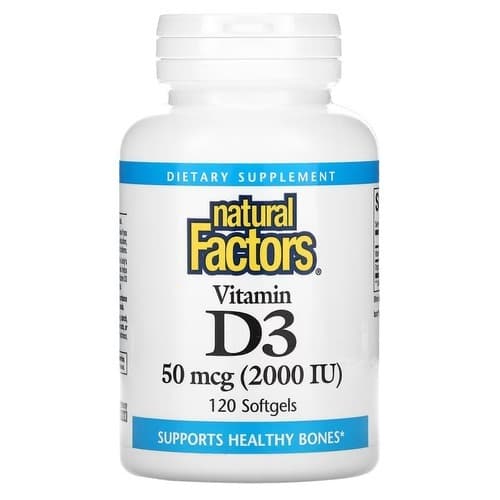Natural Factors Vitamin D3 2,000 IU 120 Softgels
