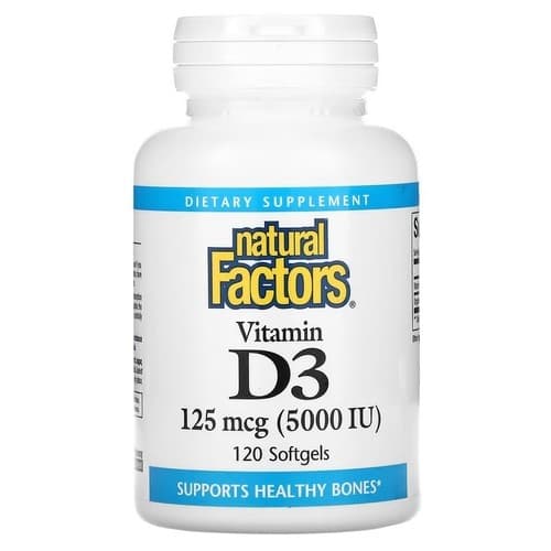 Natural Factors Vitamin D3 5,000 IU 120 Softgels