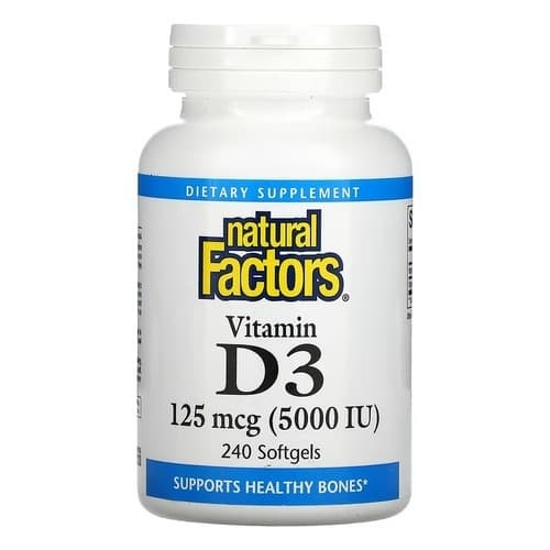 Natural Factors Vitamin D3 5,000 IU 240 Softgels
