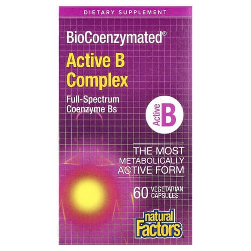 Natural Factors BioCoenzymated Active B Complex 60 Vegetarian Capsules