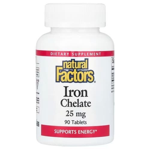 Natural Factors Iron Chelate 25 mg 90 Tablets