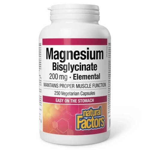 Natural Factors Magnesium Bisglycinate 200 mg 250 Capsules