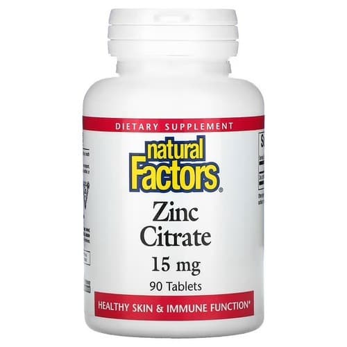 Natural Factors Zinc Citrate 15 mg 90 Tablets