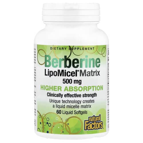 Natural Factors Berberine LipoMicel Matrix 60 Softgels