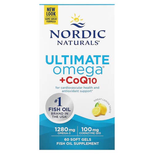 Nordic Naturals Ultimate Omega + CoQ10 Lemon 60 рідких капсул