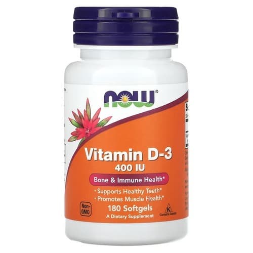 NOW Vitamin D-3 400 IU 180 капсул