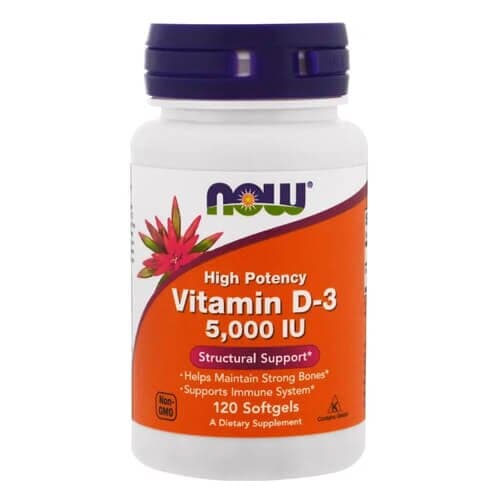 NOW Vitamin D3 5000 МЕ 120 softgels