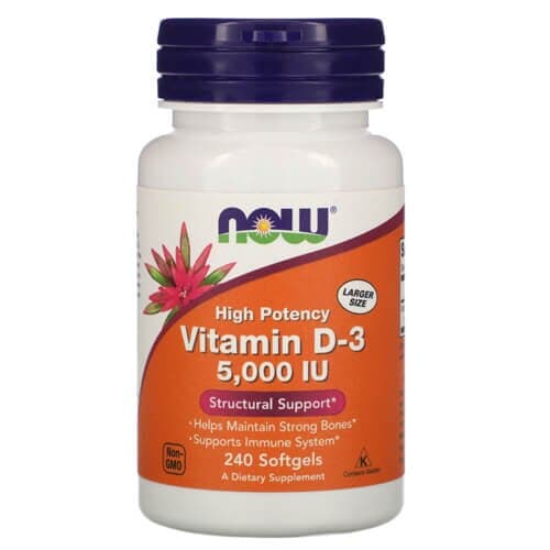 NOW Vitamin D3 5000 МЕ 240 softgels