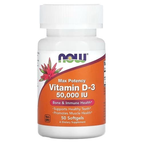 NOW Vitamin D3 50,000 IU 50 Softgels