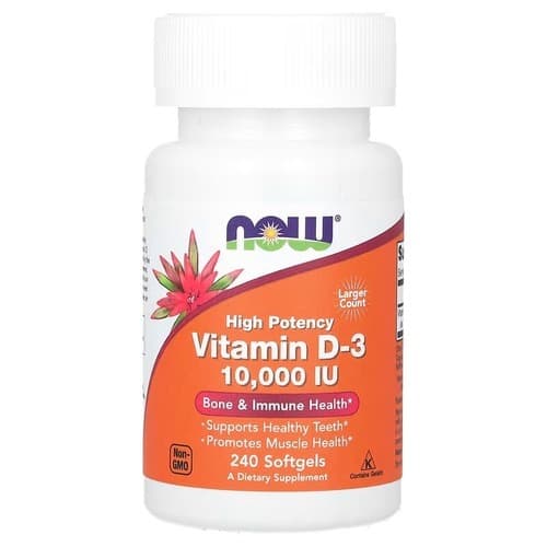 NOW Vitamin D3 10 000 МЕ 240 softgels