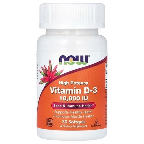 NOW Vitamin D3 10 000 МЕ 30 softgels