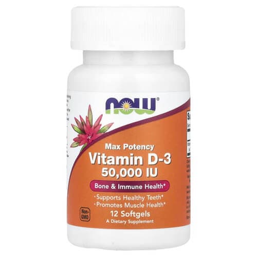 NOW Vitamin D-3 50,000 IU 12 Softgels