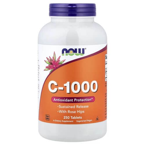 NOW Vitamin C-1000 With Rose Hips 250 Tablets