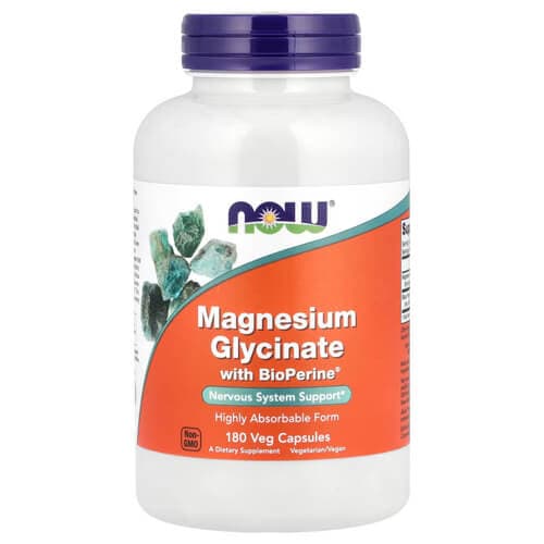 NOW Magnesium Glycinate With BioPerine 180 Capsules
