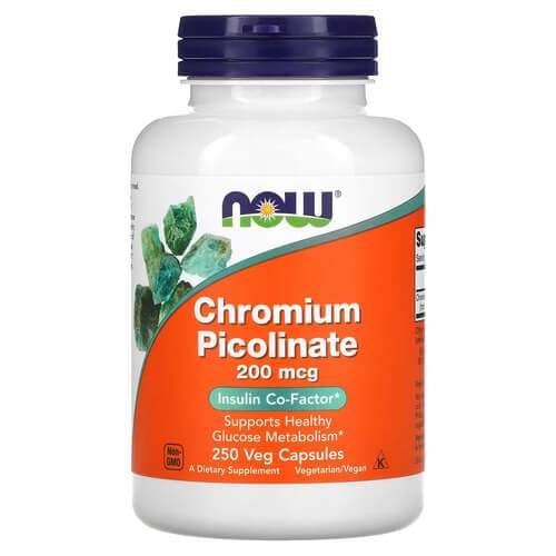 NOW Chromium Picolinate 200 mcg 250 вегетаріанських капсул