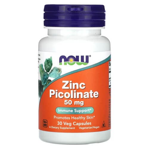 NOW Zinc Picolinate 50 mg 30 Veg Capsules