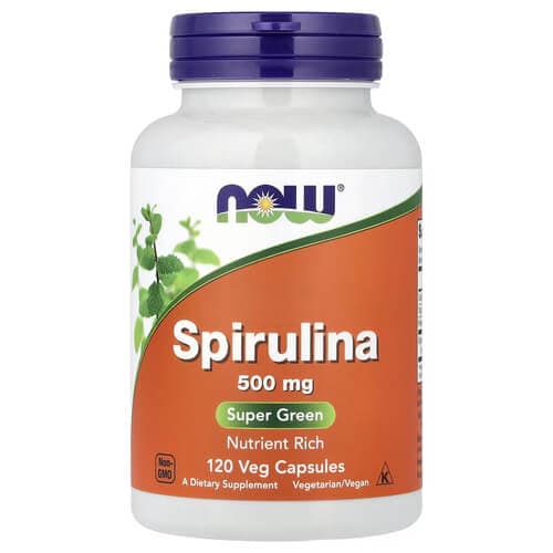 NOW Spirulina 120 рослинних капсул