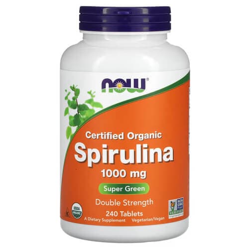 NOW Organic Spirulina 1000 mg 240 Tablets