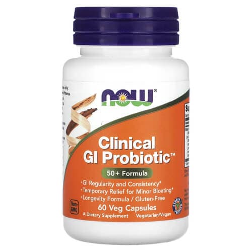 NOW Clinical GI Probiotic 50+ Formula 60 Capsules