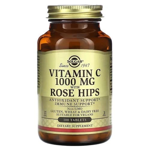 Solgar Vitamin C with Rose Hips 1000 mg 100 Tablets