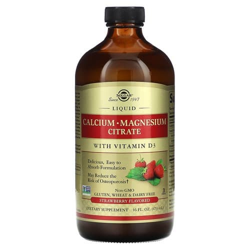 Solgar Liquid Calcium Magnesium Citrate With Vitamin D3 473 мл Чорниця
