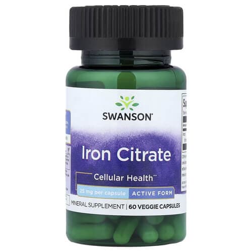 Swanson Iron Citrate 25 mg 60 caps