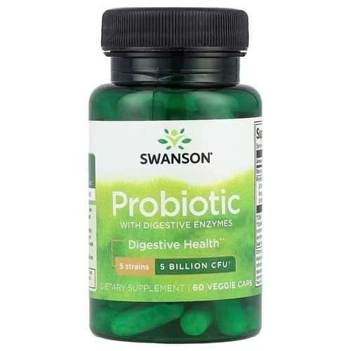 Swanson Probiotic with Digestive Enzymes 5 Billion CFU 60 Caps