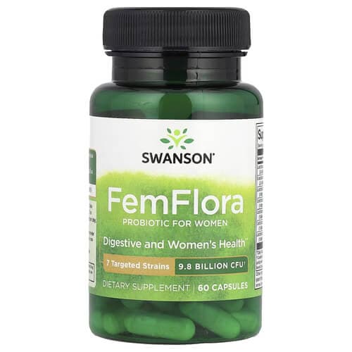 Swanson FemFlora Probiotic For Women 9.8 Billion CFU 60 Capsules