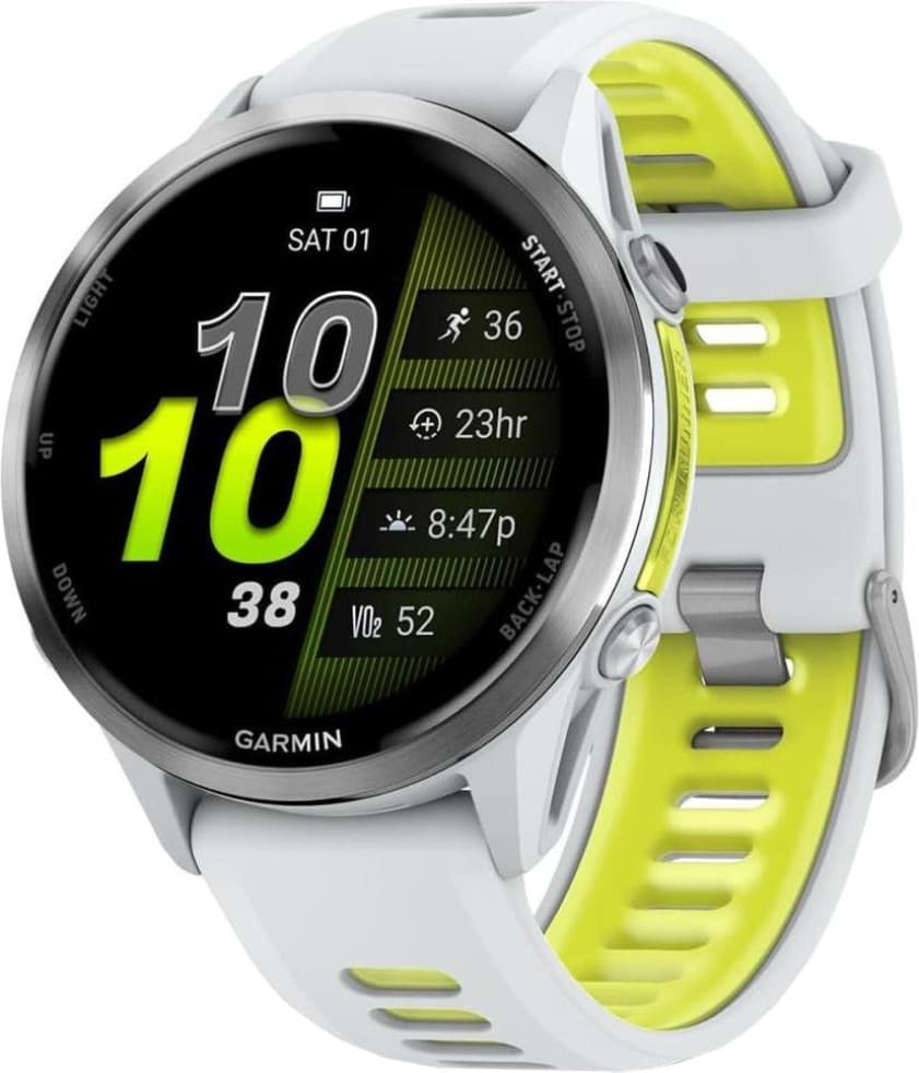 Смарт-часы Garmin Forerunner 970 Titanium w. Whitestone Case и Whitestone/T. Amp Yellow Band (010-02969-01/11/61)
