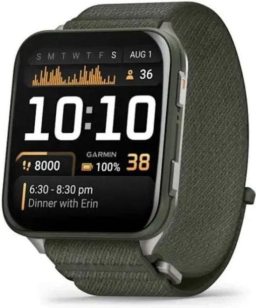 Смарт-часы Garmin Venu X1 Moss with Titanium Caseback and Moss ComfortFit Nylon Band (010-02980-01/03/23)