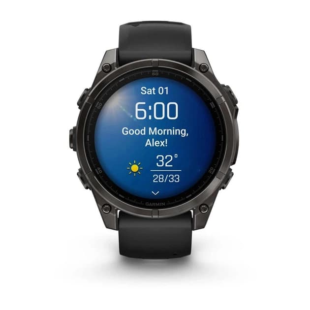 Π‘ΠΏΠΎΡΡΠΈΠ²Π½ΠΈΠΉ Π³ΠΎΠ΄ΠΈΠ½Π½ΠΈΠΊ Garmin Fenix 8 47mm AMOLED Sapphire Carbon Gray DLC Titanium w. Black/Pebble Gray S. Band (010-02904-20/21)