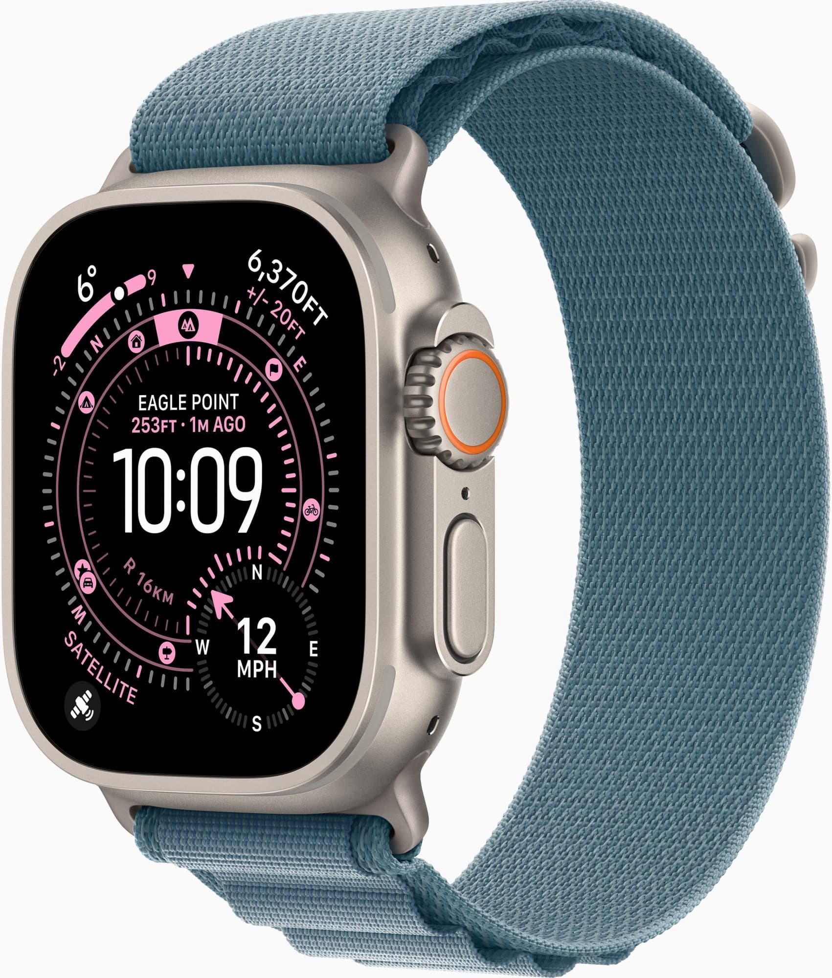 Смарт-годинник Apple Watch Ultra 3 GPS + Cellular 49mm Natural Tit. Case w. Light Blue Alpine Loop - Large (MEWP4)