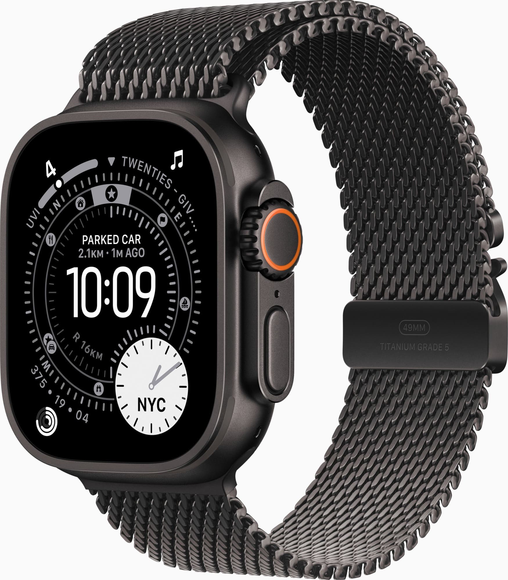 Смарт-годинник Apple Watch Ultra 3 GPS + Cellular 49mm Black Tit. Case w. Black Tit. Milanese Loop - Medium (MF1Q4)