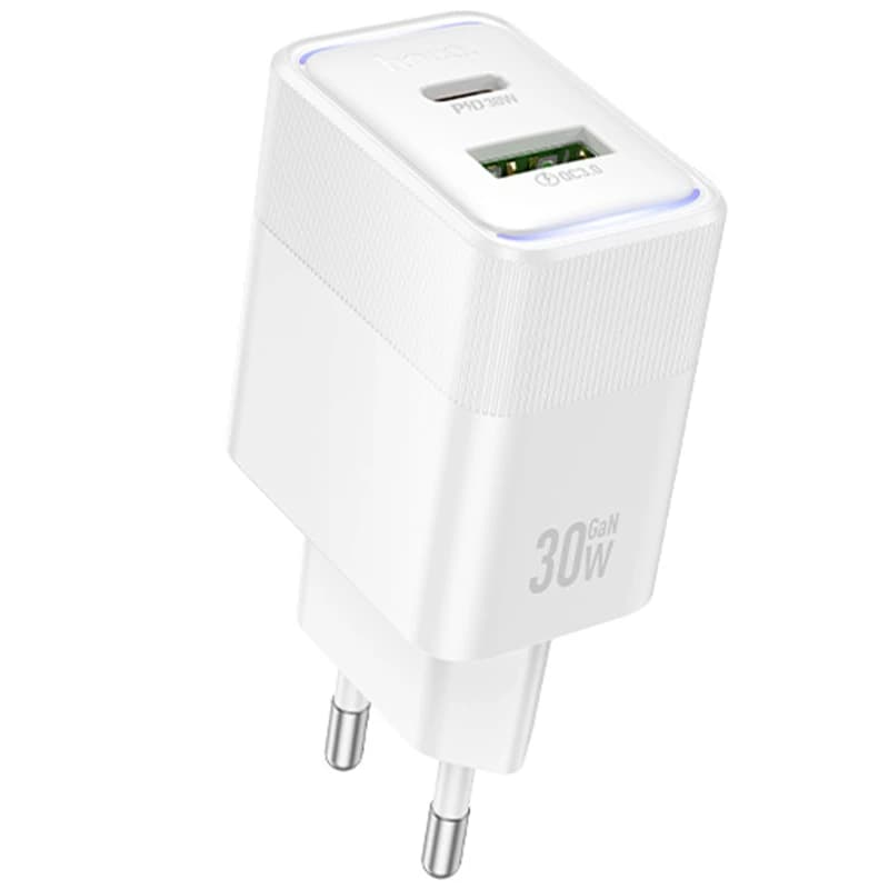 Мережевий зарядний пристрій CS112A Lounge PD30W+QC3.0 (1USB-A/1C) White