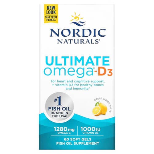 Nordic Naturals Ultimate Omega-D3 1280 mg 60 рідких капсул Лимон