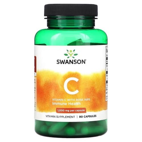 Swanson Vitamin C with Rose Hips 1000 mg 90 капсул (12.2026)