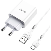 Мережевий зарядний пристрій Hoco C81A Type-C HOCO C81A |1USB, 2.1A|  White