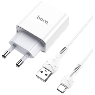 Мережевий зарядний пристрій Hoco C81A Type-C HOCO C81A |1USB, 2.1A|  White