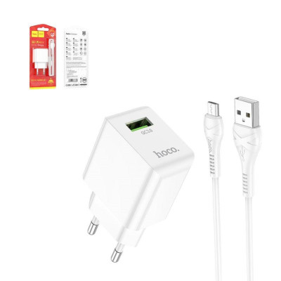Мережевий зарядний пристрій Hoco C98A Proton + micro-USB White