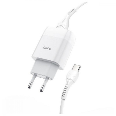 Мережевий зарядний пристрій Hoco C73A Glorious 2USB 2.4A + Type-C White